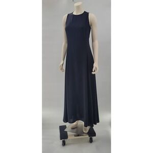Vintage Evan Picone Maxi Dress Size 8 Black Sleeveless Semi Sheer Evening